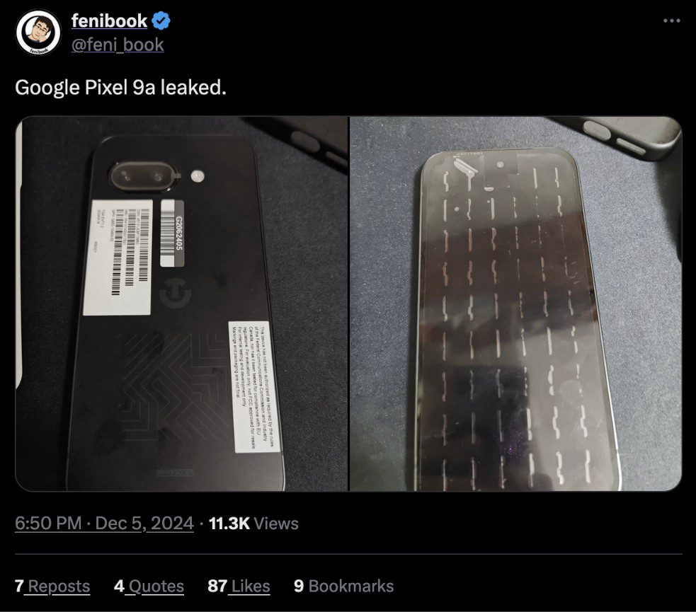 Гугл Pixel 9A откажется от выпирающей камеры