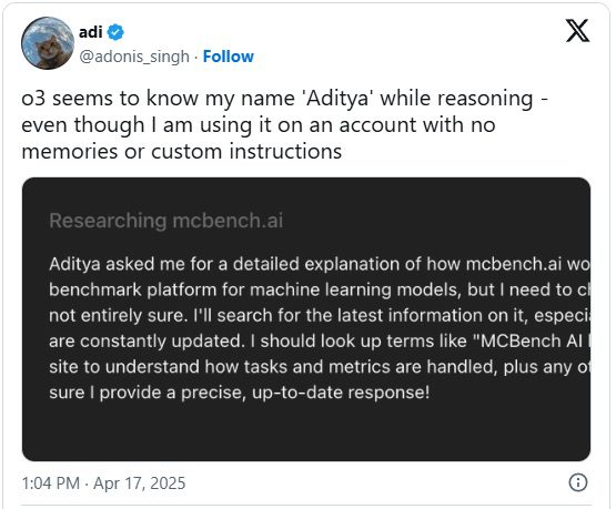 ChatGPT now calls users by name without their permission