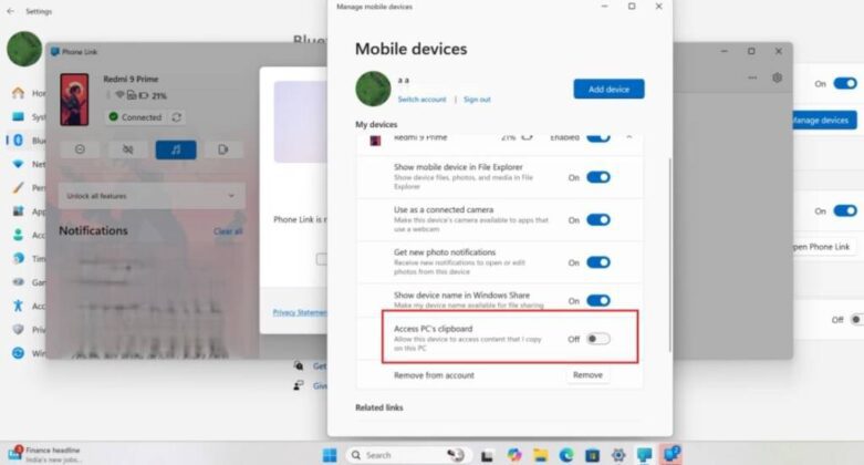 Windows 11 получит синхронизацию буфера обмена с Android-смартфонами