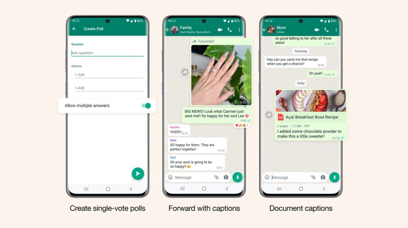 WhatsApp обновился: новые опросы и отправка файлов вместе с подписью