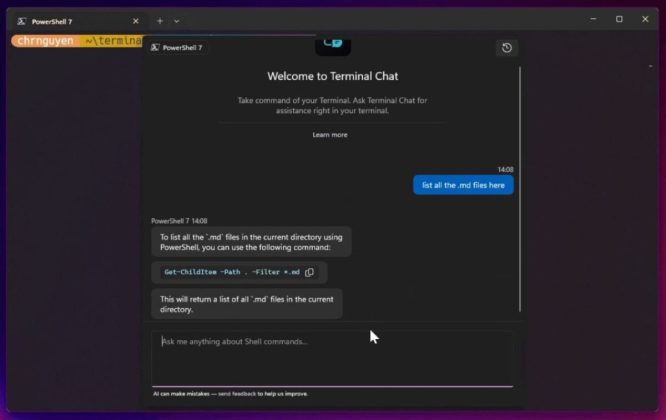 Microsoft интегрировала ChatGPT в командную строку Windows
