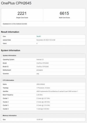 Характеристики OnePlus 13R подтверждены бенчмарком
